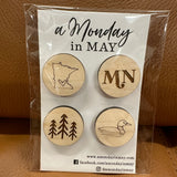 Funny Pack of 4 Magnets Home- Decor A MONDAY IN MAY