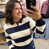 Navy/Ivory Rugby Shirt Top - Sweater THREAD & SUPPLY