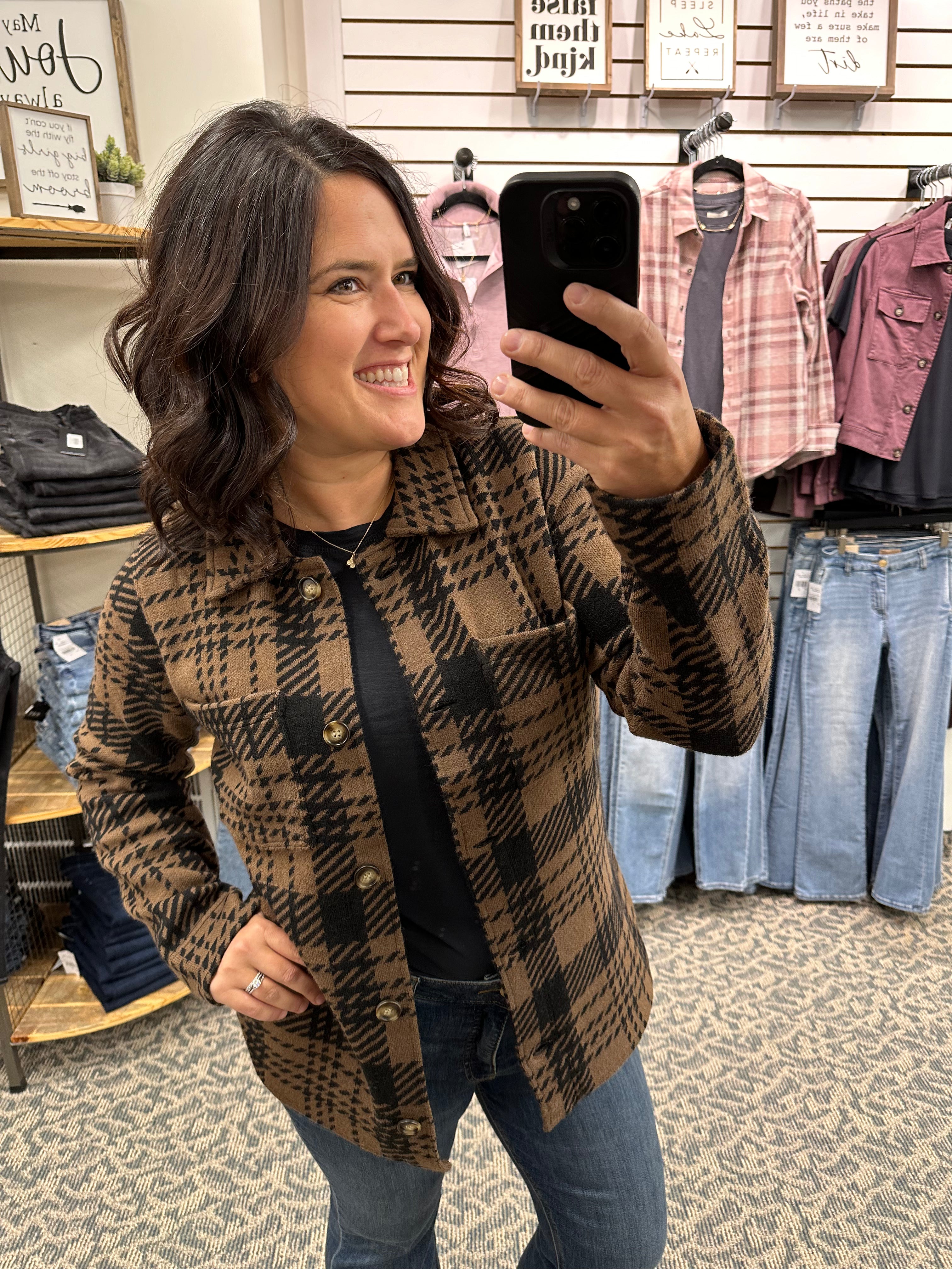 Brown Black Leah Coat Tops - Button Ups THREAD & SUPPLY