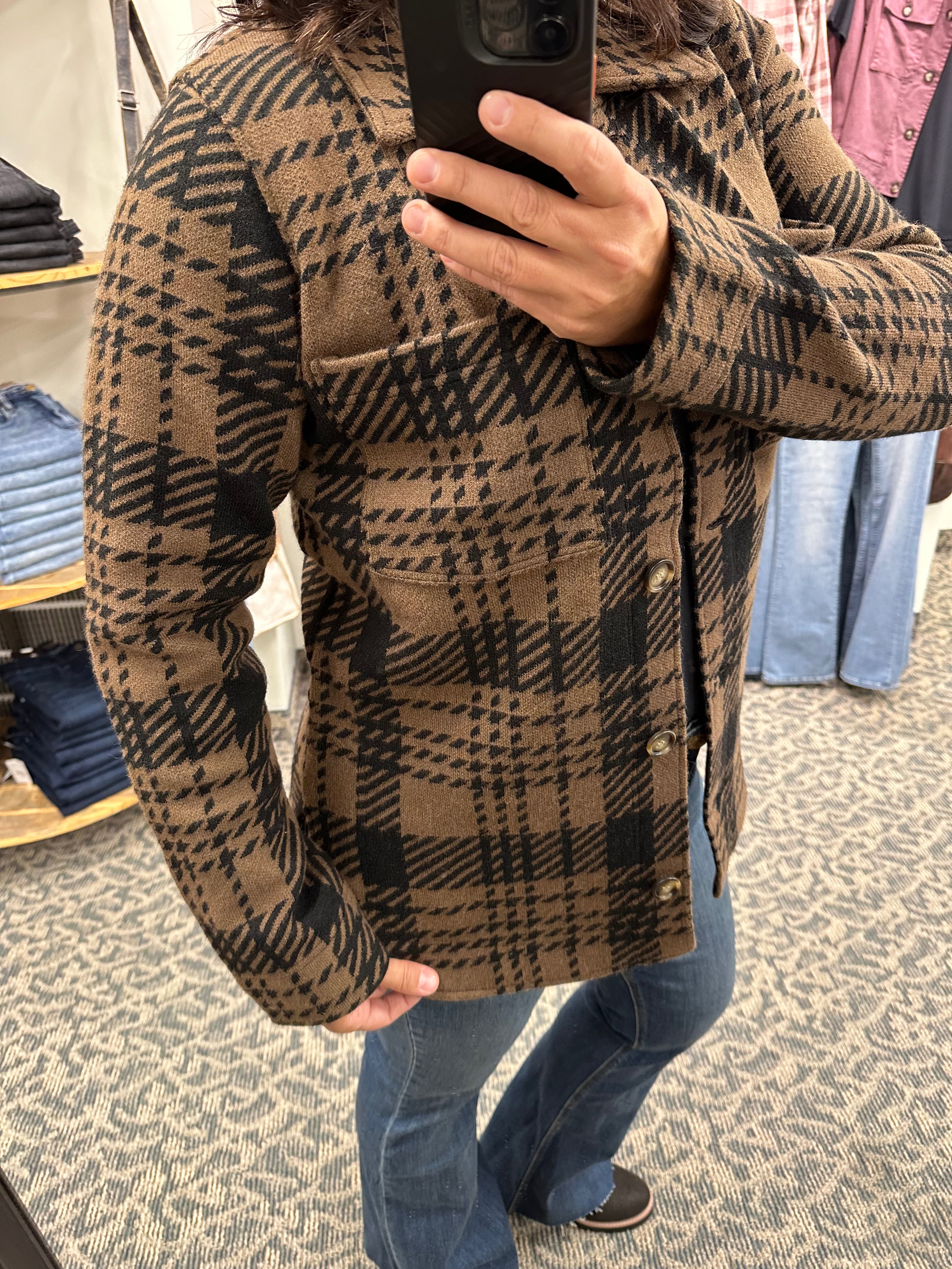 Brown Black Leah Coat Tops - Button Ups THREAD & SUPPLY