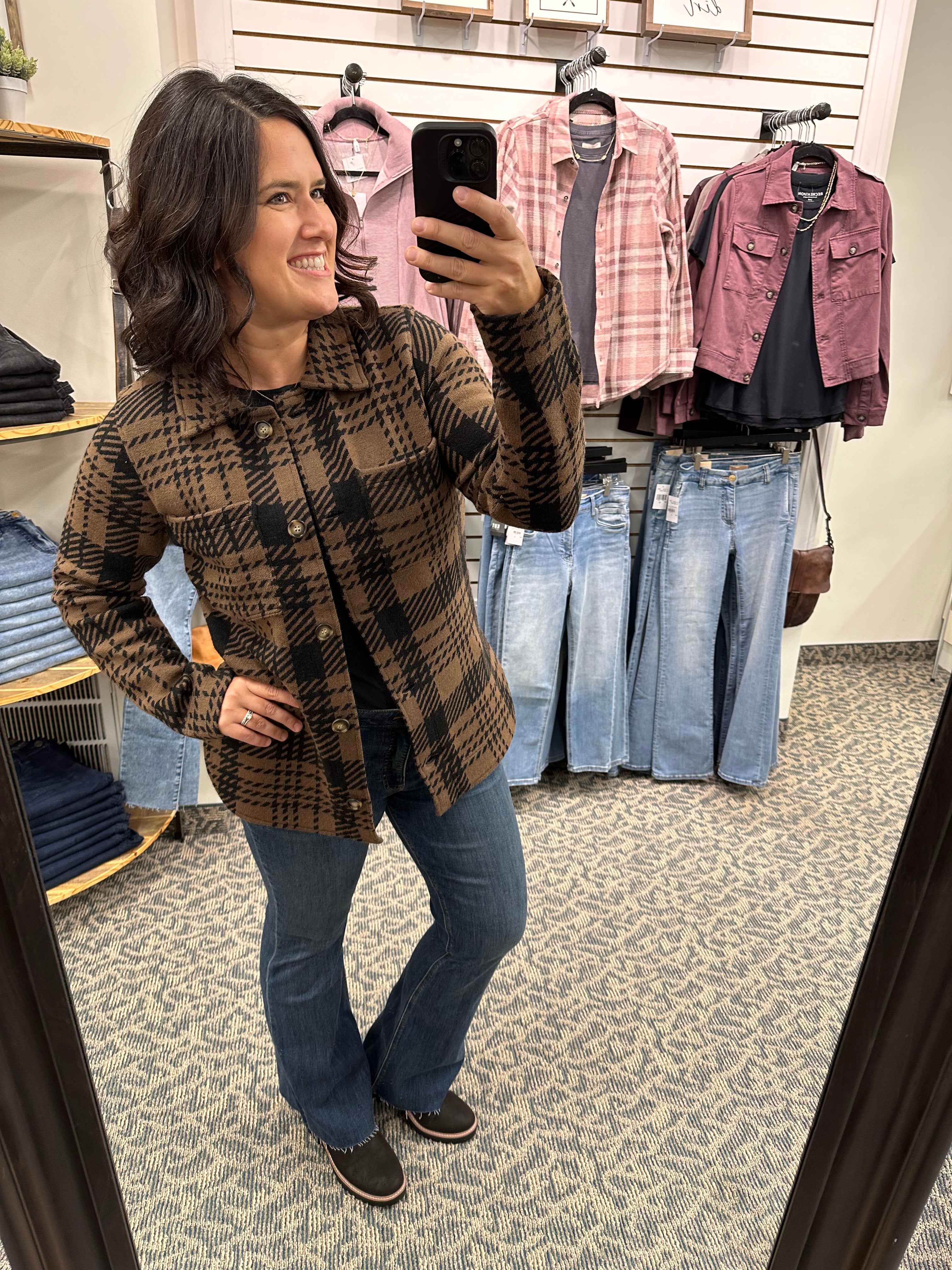 Brown Black Leah Coat Tops - Button Ups THREAD & SUPPLY