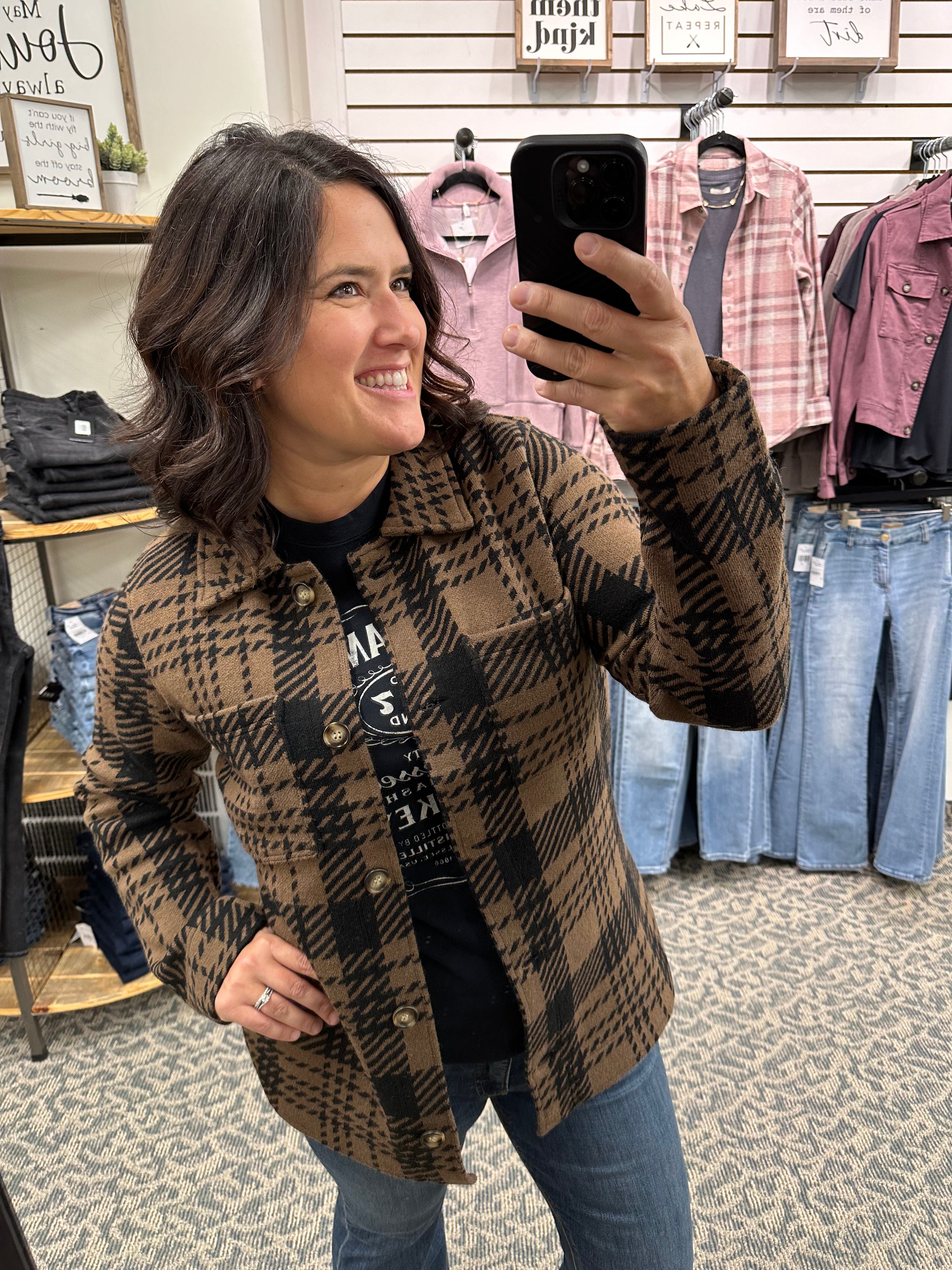 Brown Black Leah Coat Tops - Button Ups THREAD & SUPPLY