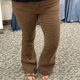 Brown High Rise Flare (Mica) Bottom- Pants MICA DENIM