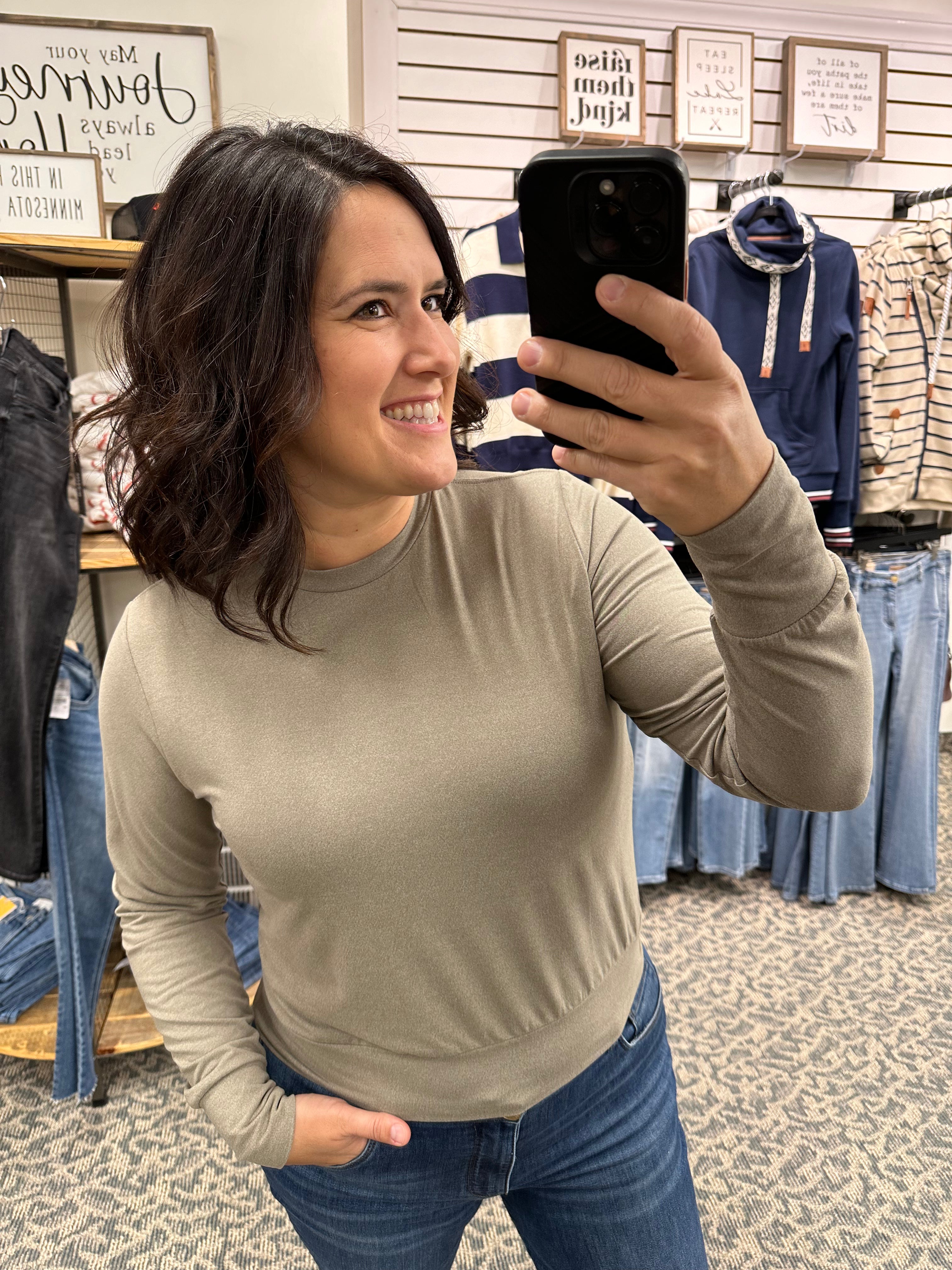 Birch Yoga Crewneck Top Tops- Tees FORNIA APPAREL