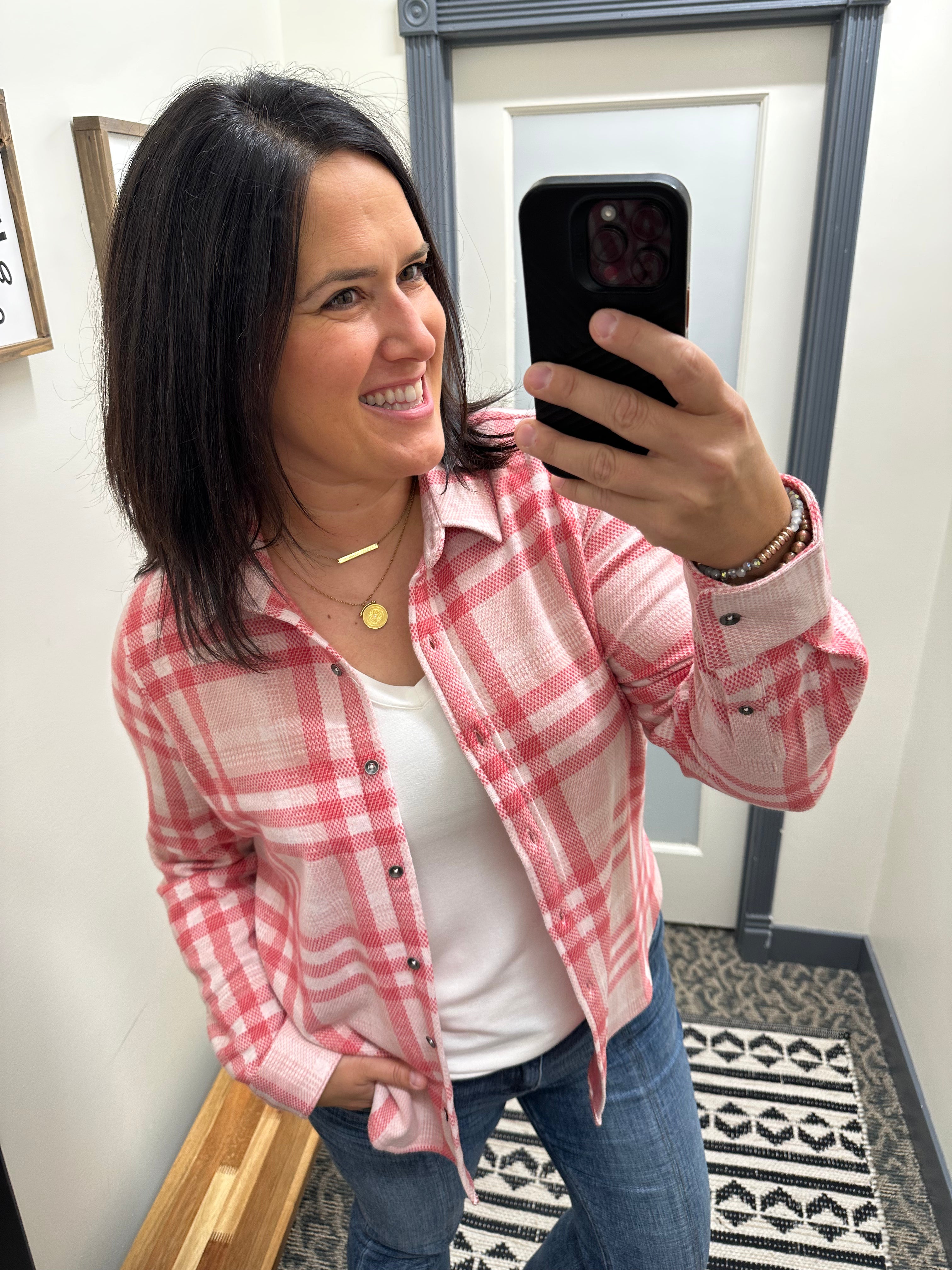 Raspberry Minot Flannel Tops - Button Ups FLAG AND ANTHEM