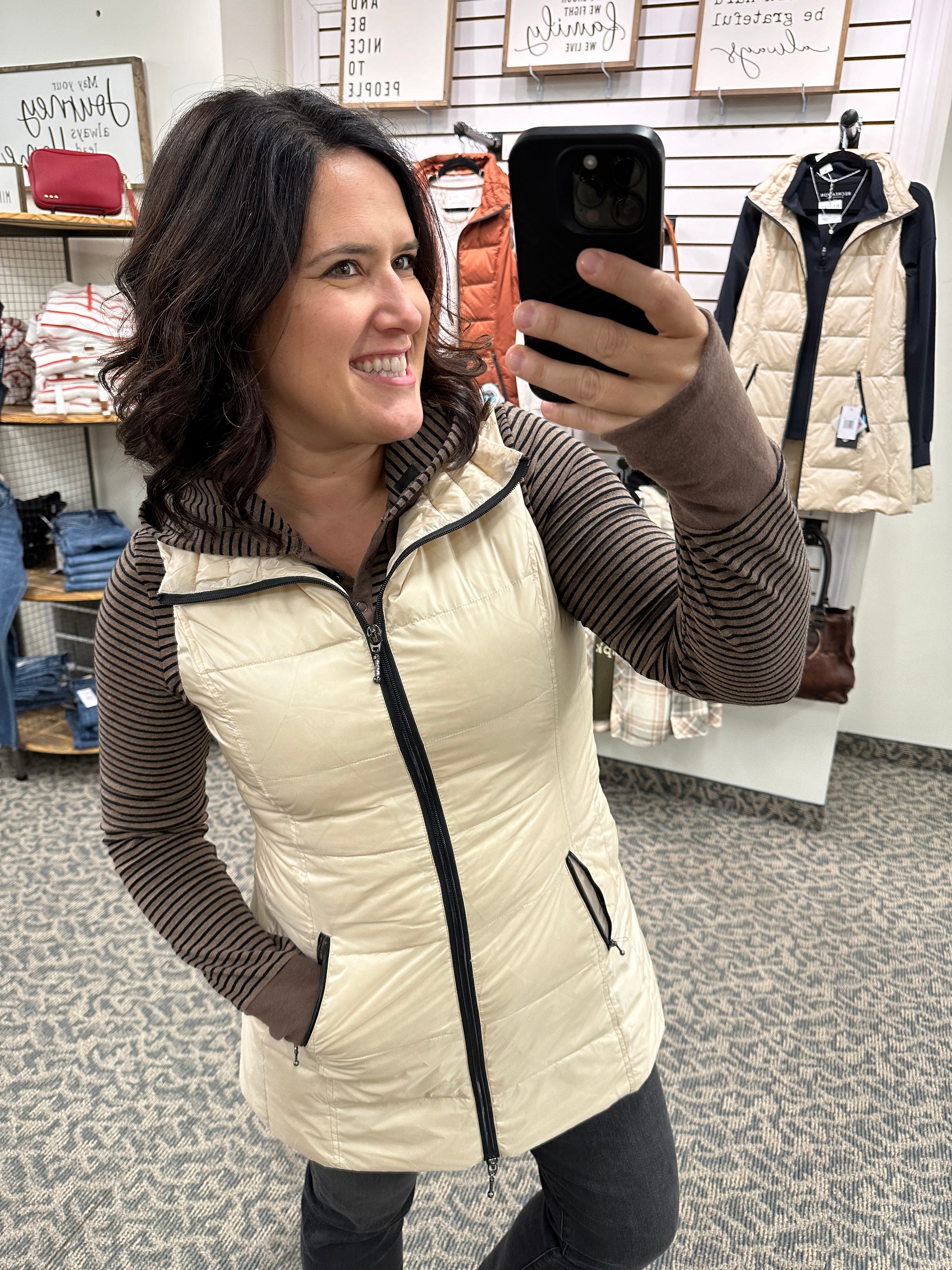 Long Bone Down Vest Outerwear - Vest Anorak