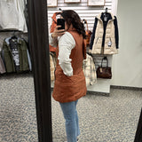 Long Terracotta Down Vest Outerwear - Vest Anorak