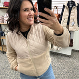 Tan Quilted Fleece Jacket Outerwear- Jackets STACCATO