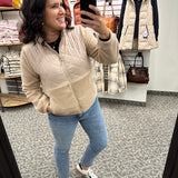Tan Quilted Fleece Jacket Outerwear- Jackets STACCATO