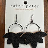 Black Leaf Earrings Jewelry - Earrings St. Peter Hardware