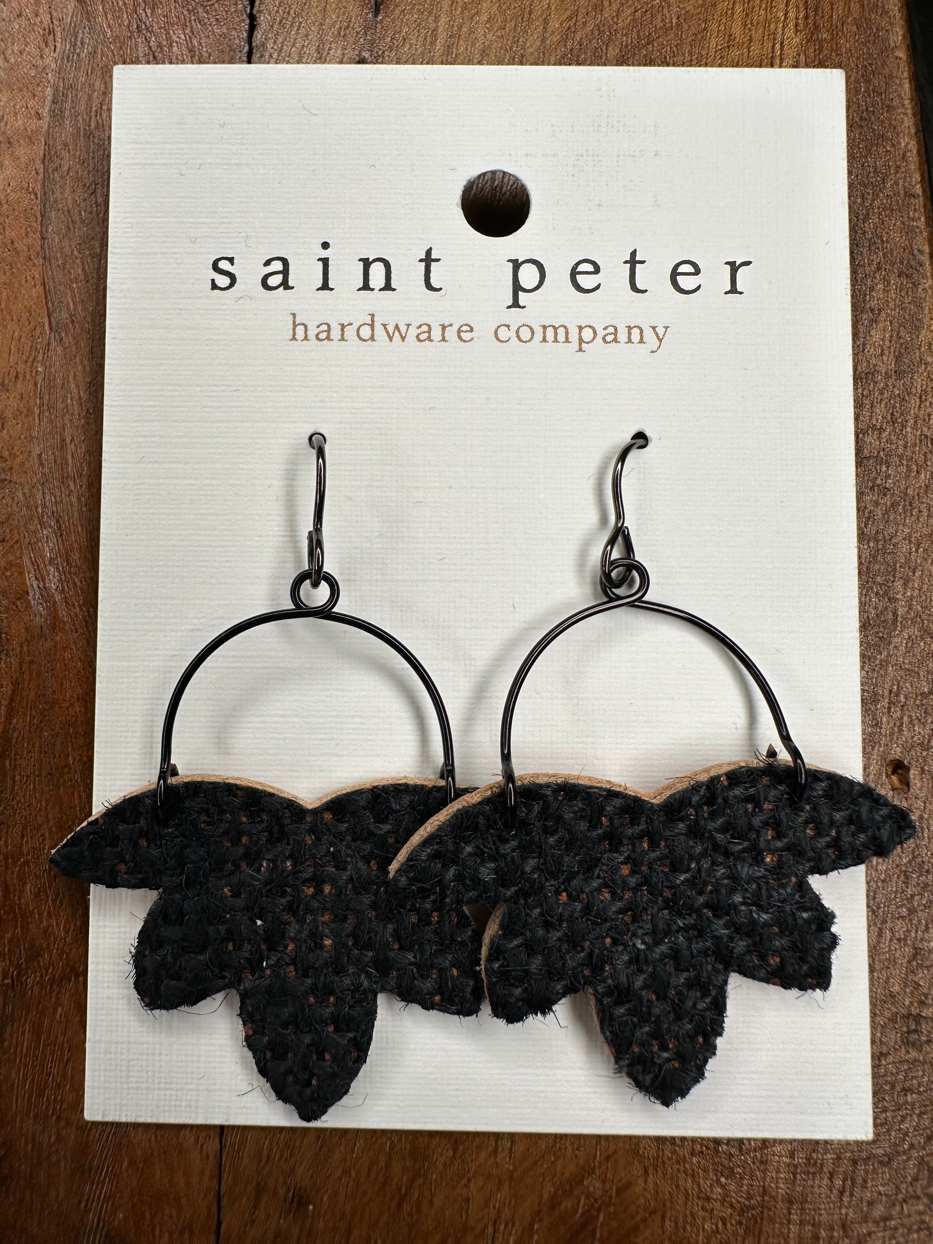 Black Leaf Earrings Jewelry - Earrings St. Peter Hardware