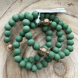 Green Wood Bead Bracelet Jewelry- Bracelets WHAT'S HOT