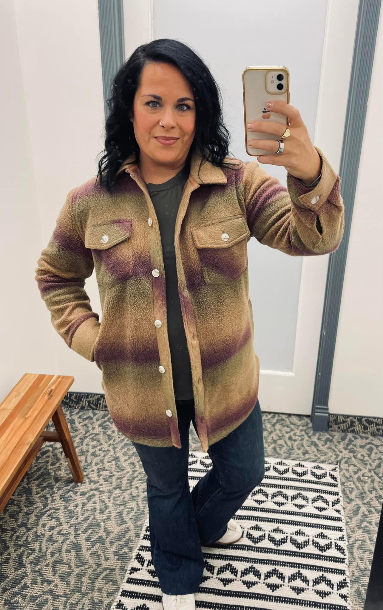 Eggplant Ombre Tullis Shacket Outerwear - Shacket THREAD & SUPPLY