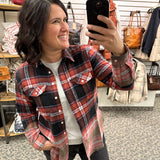 Black Rust Blue Marlee Plaid Tops - Button Ups PANACHE