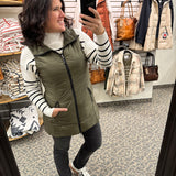 Long Moss Down Vest Outerwear - Vest Anorak