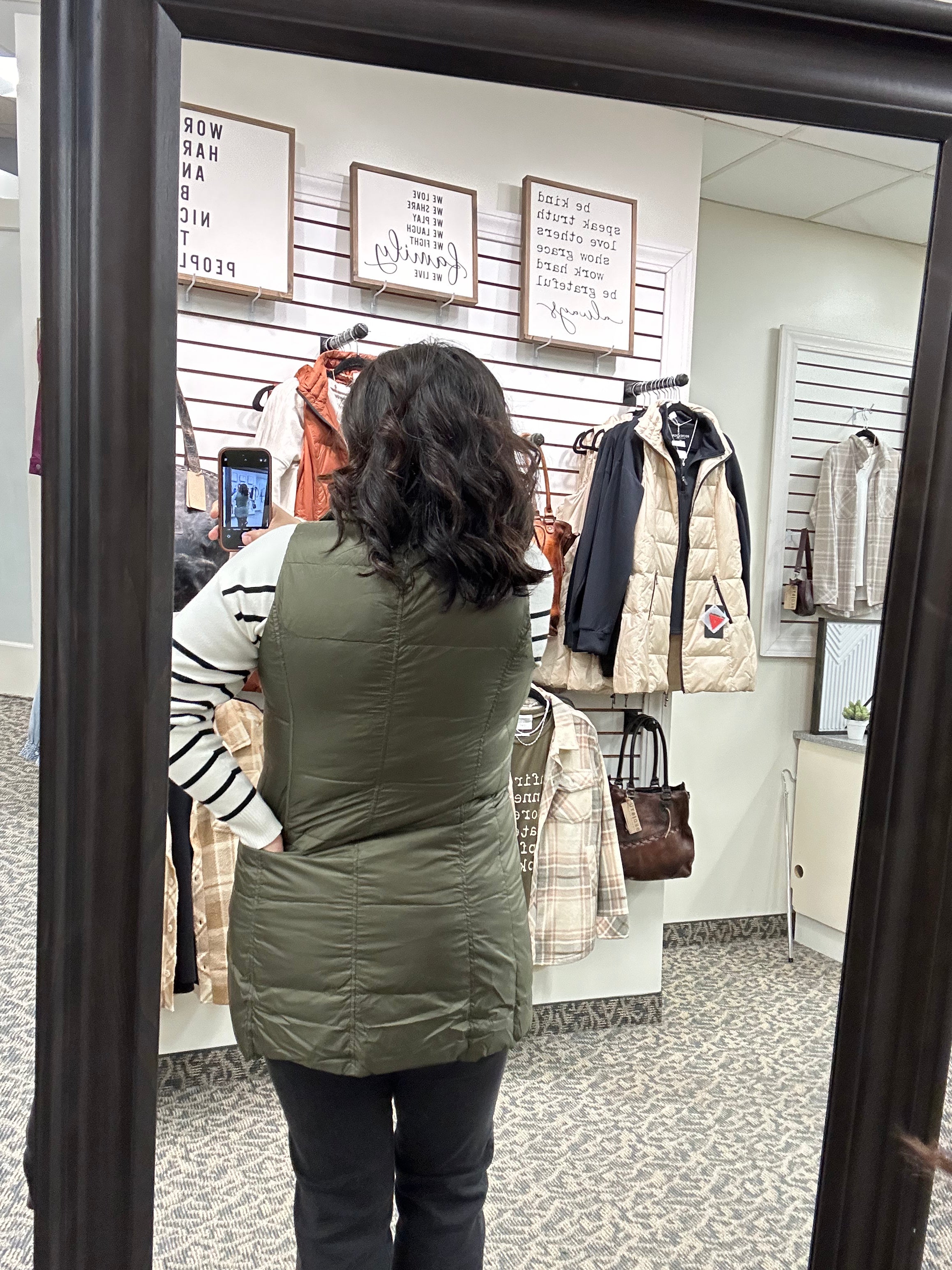 Long Moss Down Vest Outerwear - Vest Anorak