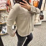 Alaia Taupe Button Down Shirt Tops - Button Ups RD International