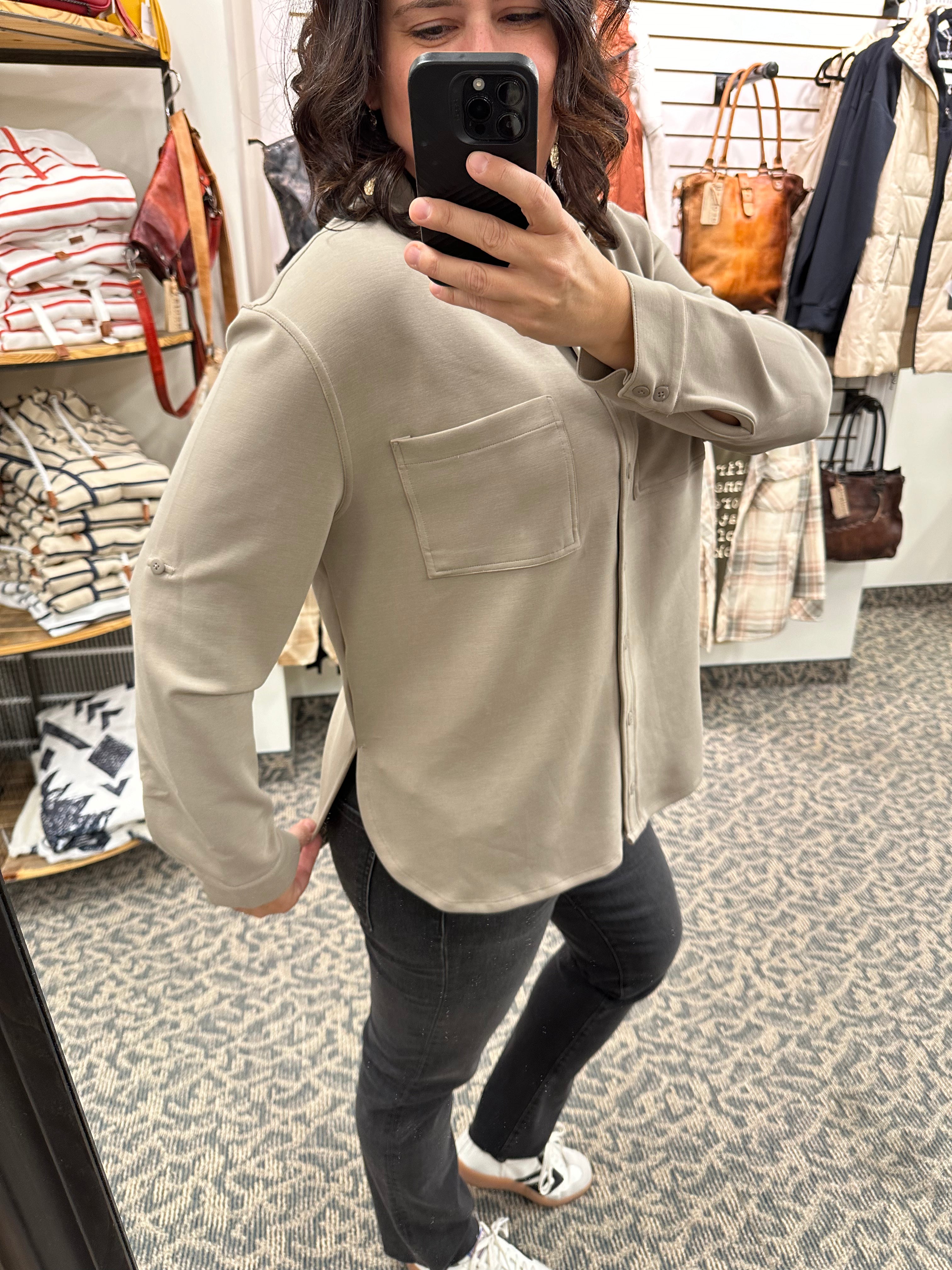 Alaia Taupe Button Down Shirt Tops - Button Ups RD International