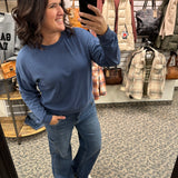 Navy Downy Top Top - Sweatshirt THREAD & SUPPLY