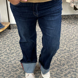 Dark Blue Wide Leg w/cuff (Mica) Bottom- Pants MICA DENIM