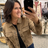 Brown Hendrix Pleated Pocket Jacket (Kut) Outerwear- Jackets KUT FROM THE KLOTH