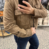 Brown Hendrix Pleated Pocket Jacket (Kut) Outerwear- Jackets KUT FROM THE KLOTH