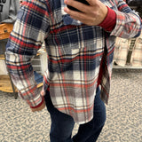 Navy Red Cream Marlee Plaid Tops - Button Ups PANACHE