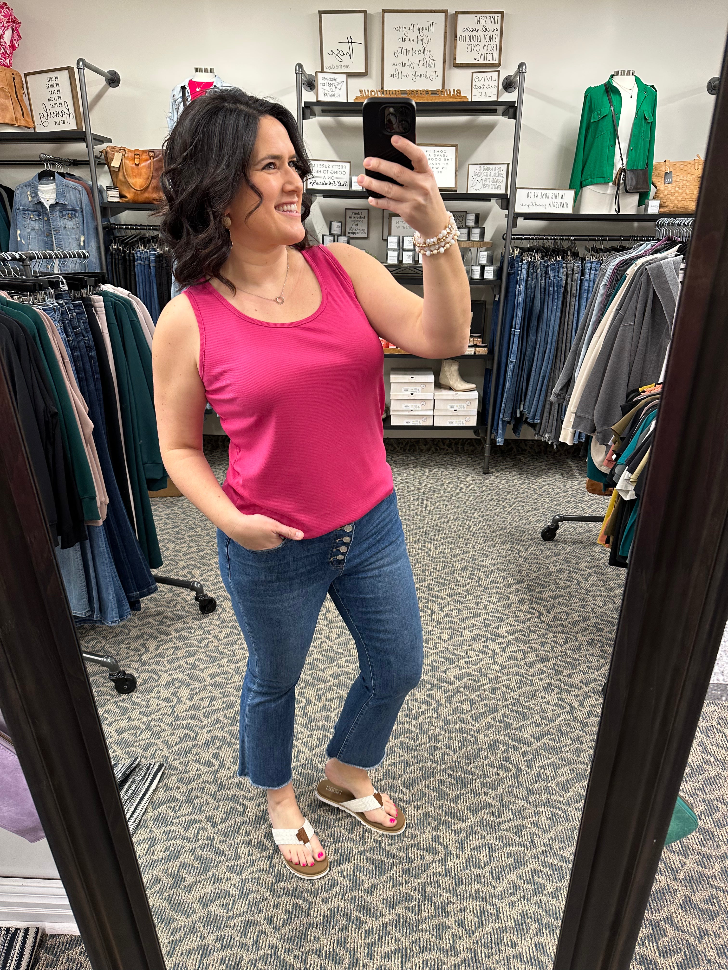 Fuchsia Round Neck Tank TANK TOP STACCATO
