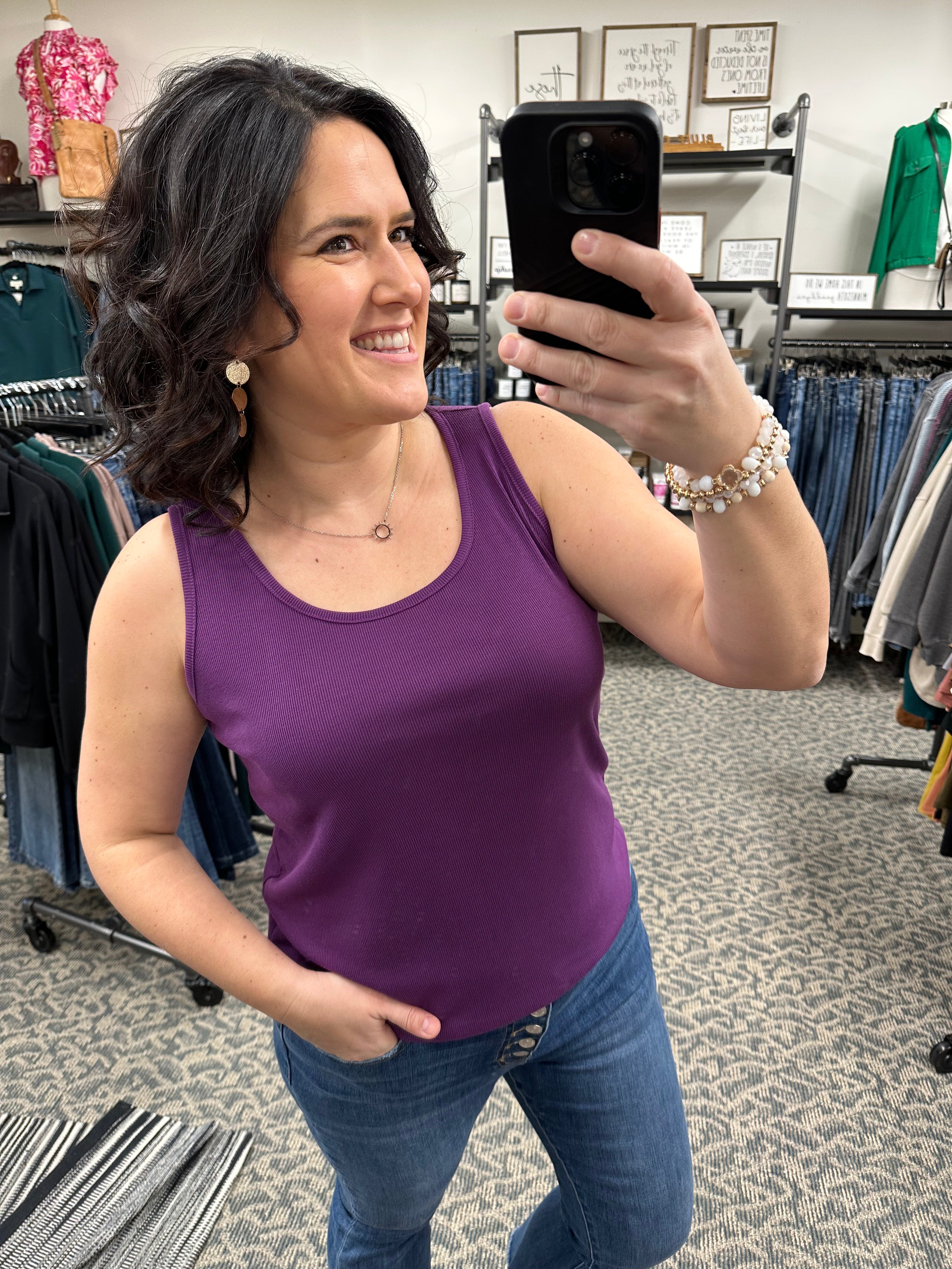 Purple Round Neck Tank TANK TOP STACCATO