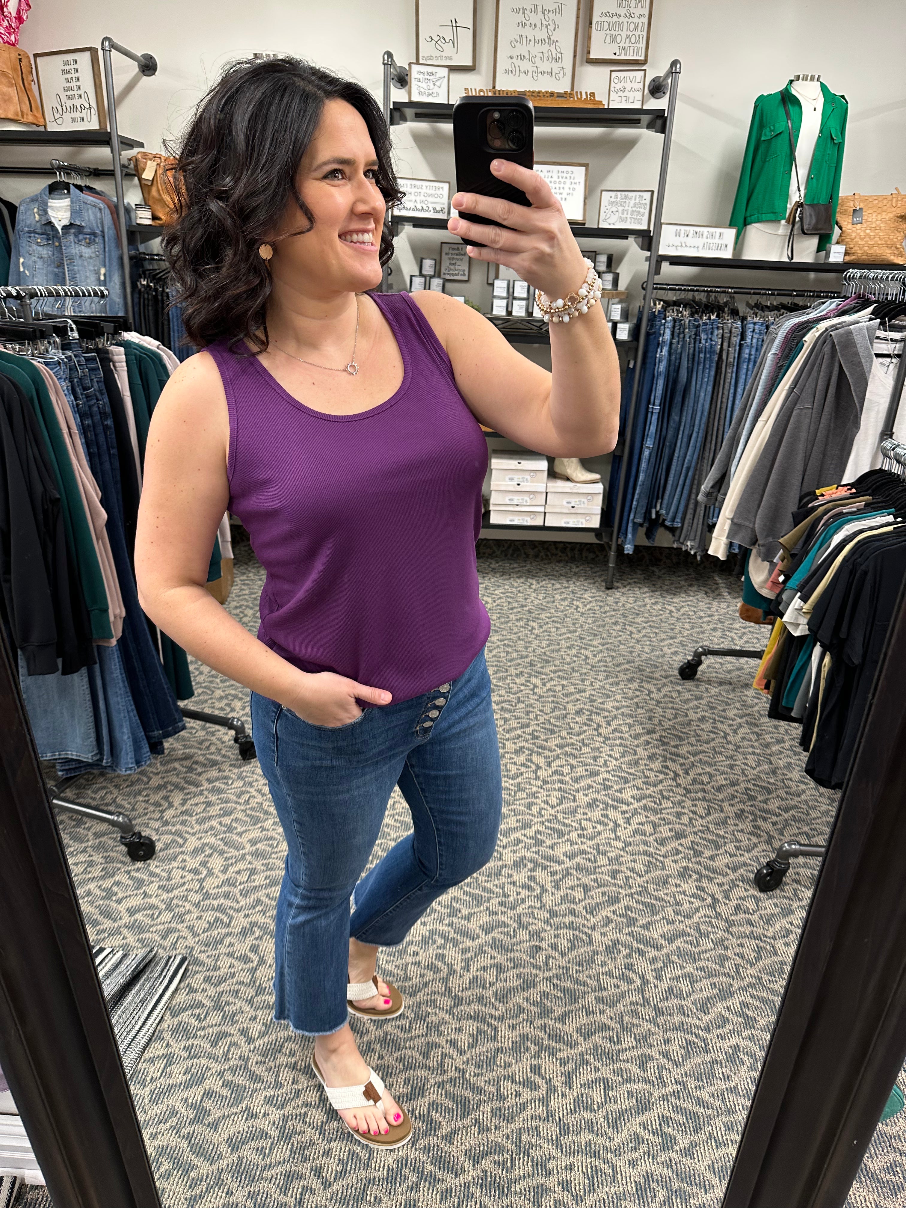 Purple Round Neck Tank TANK TOP STACCATO