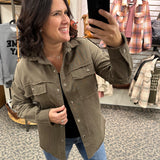 Olive Whiskey Weather Shacket Outerwear- Jackets PANACHE