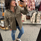 Olive Whiskey Weather Shacket Outerwear- Jackets PANACHE