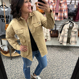 Tan Whiskey Weather Shacket Outerwear- Jackets PANACHE