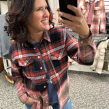 Black Rust Blue Marlee Plaid Tops - Button Ups PANACHE