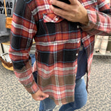 Black Rust Blue Marlee Plaid Tops - Button Ups PANACHE