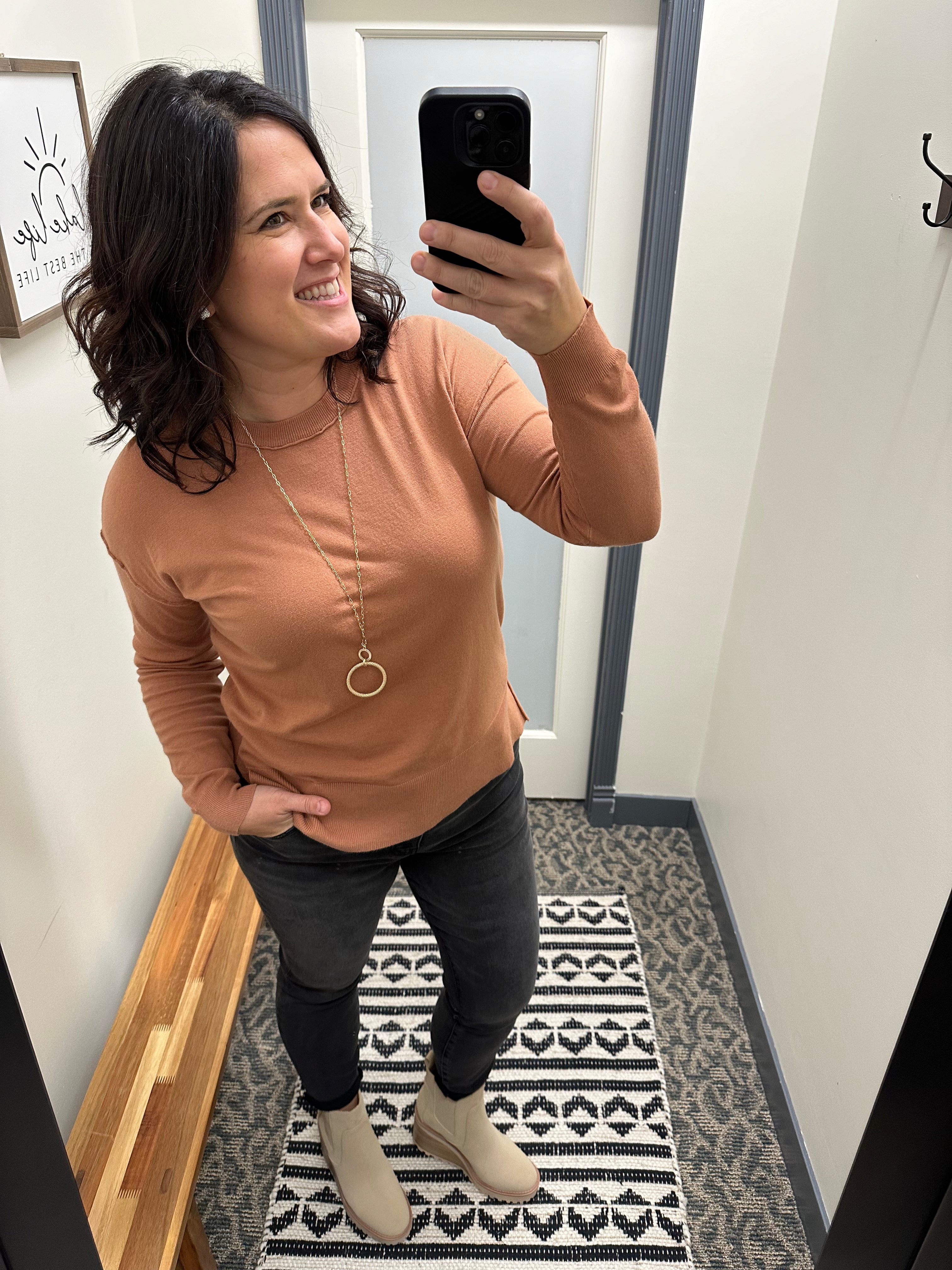 Terracotta Sweater Top Top - Sweater BE COOL