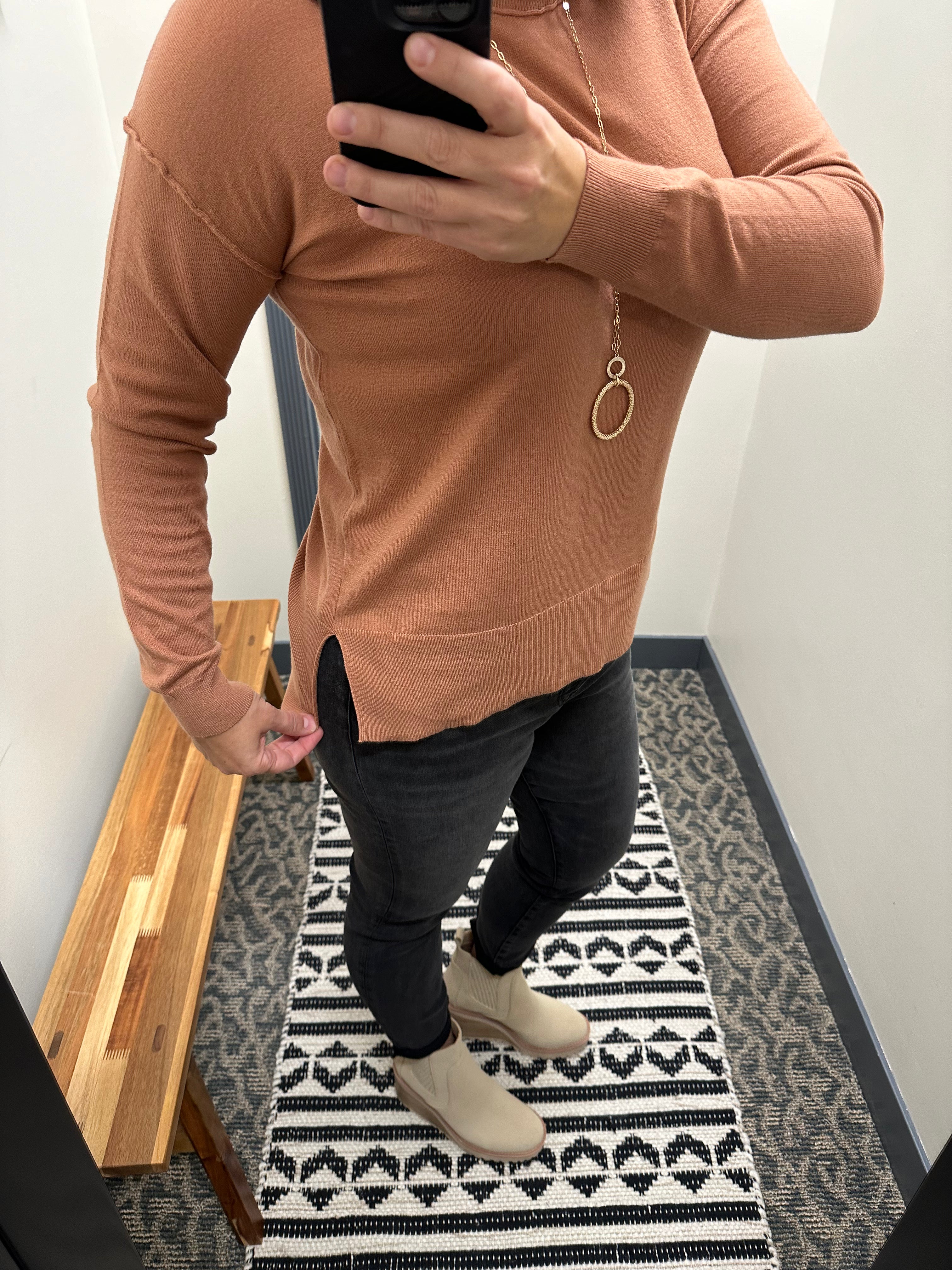 Terracotta Sweater Top Top - Sweater BE COOL