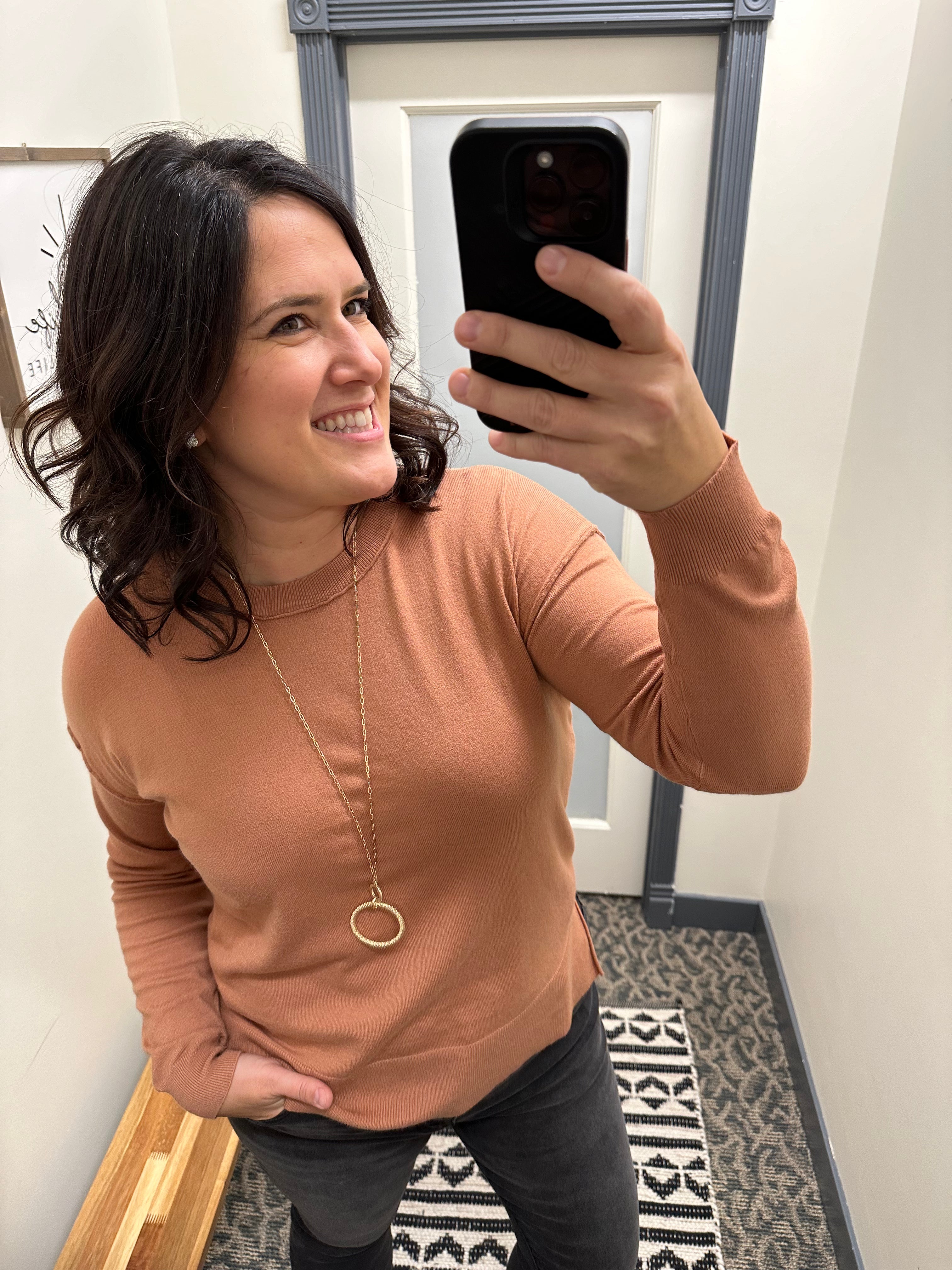 Terracotta Sweater Top Top - Sweater BE COOL