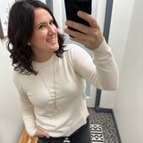 Cream Sweater Top Top - Sweater BE COOL