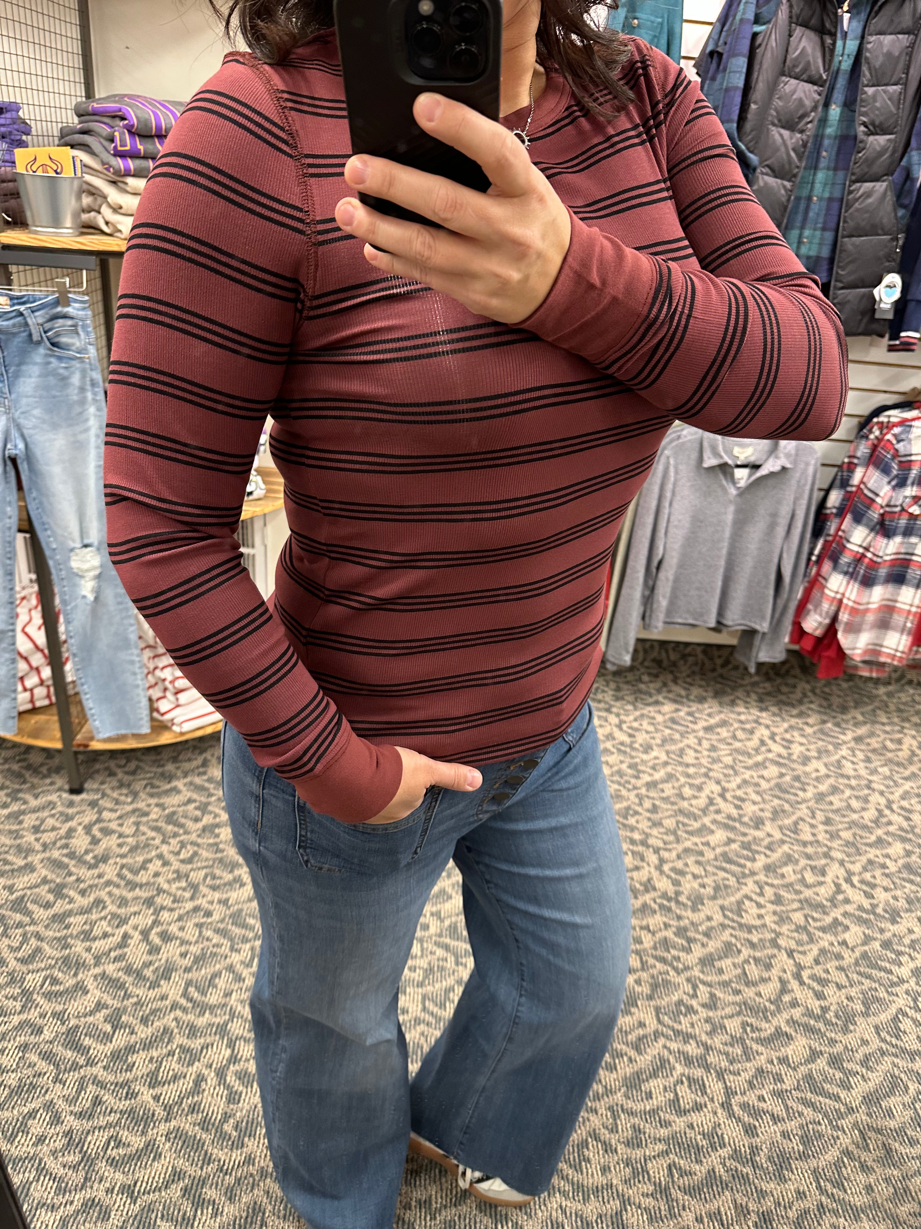 Sable Black Stripe Stacy Top Top - Tee THREAD & SUPPLY
