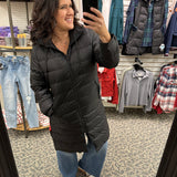 Black Quilted Hooded Jacket Outerwear- Jackets Anorak