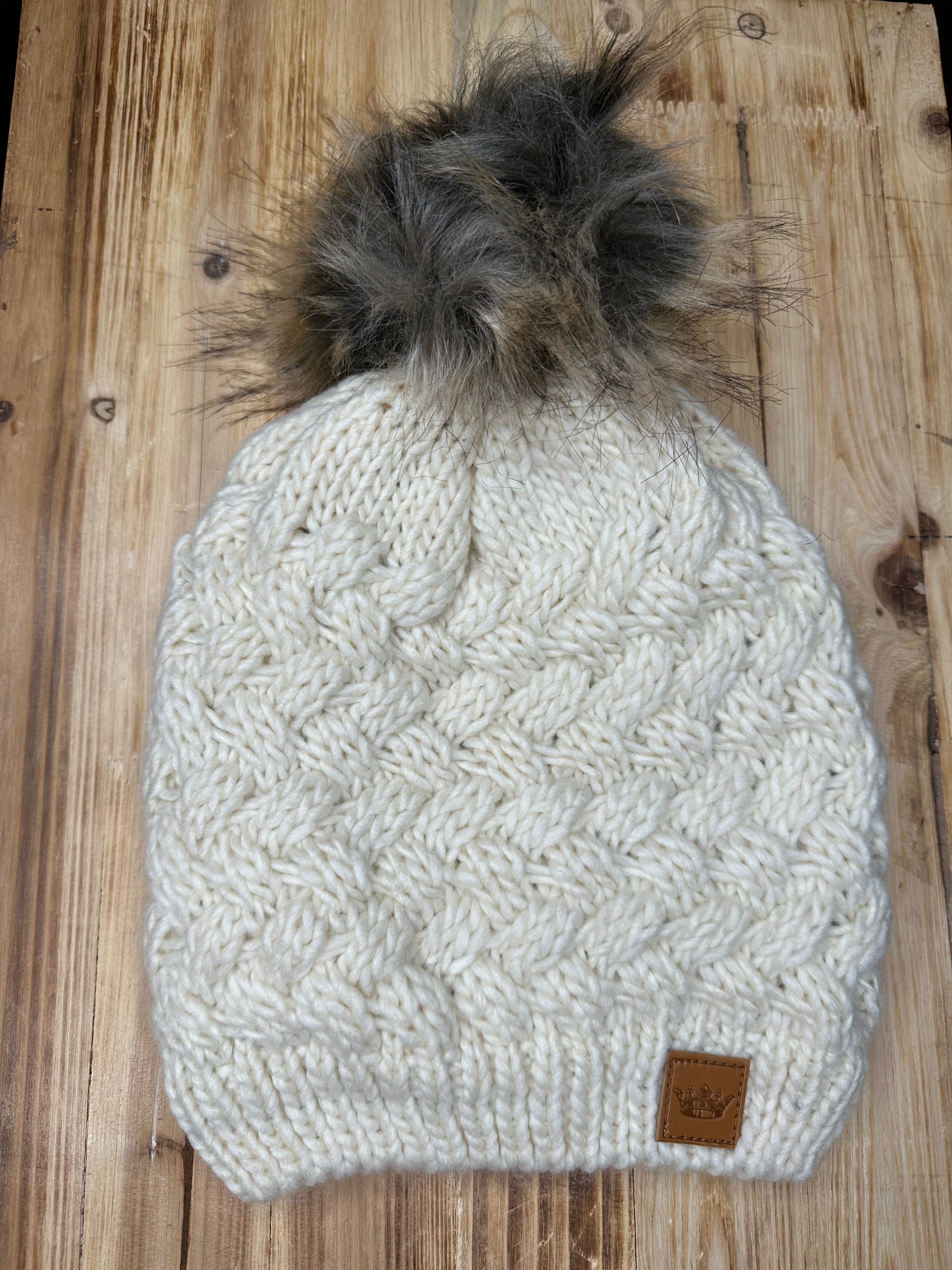 Cream Pom Hat Accessories - Hat PANACHE