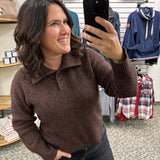 Heather Coffee Amaya Sweater Top - Sweater THREAD & SUPPLY