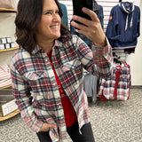 Cream Navy Red Green Marlee Plaid Tops - Button Ups PANACHE