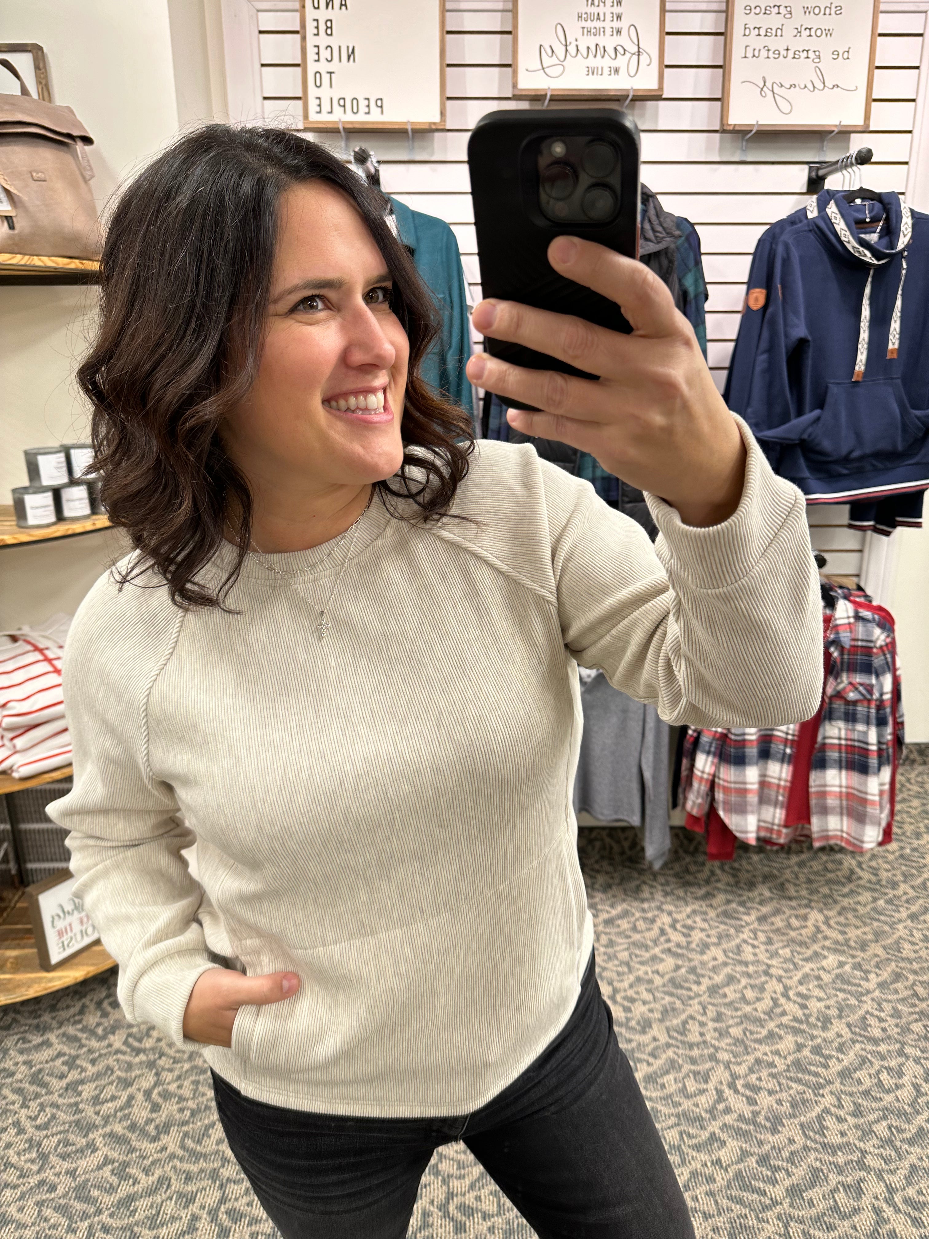 Oatmeal Heather Maxine Top Tops- Sweatshirt THREAD & SUPPLY
