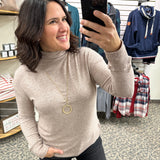 Mocha Mockneck Sweater Top - Sweater BE COOL