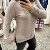 Mocha Mockneck Sweater Top - Sweater BE COOL