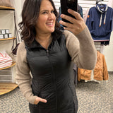 Long Black Down Vest Outerwear - Vest Anorak