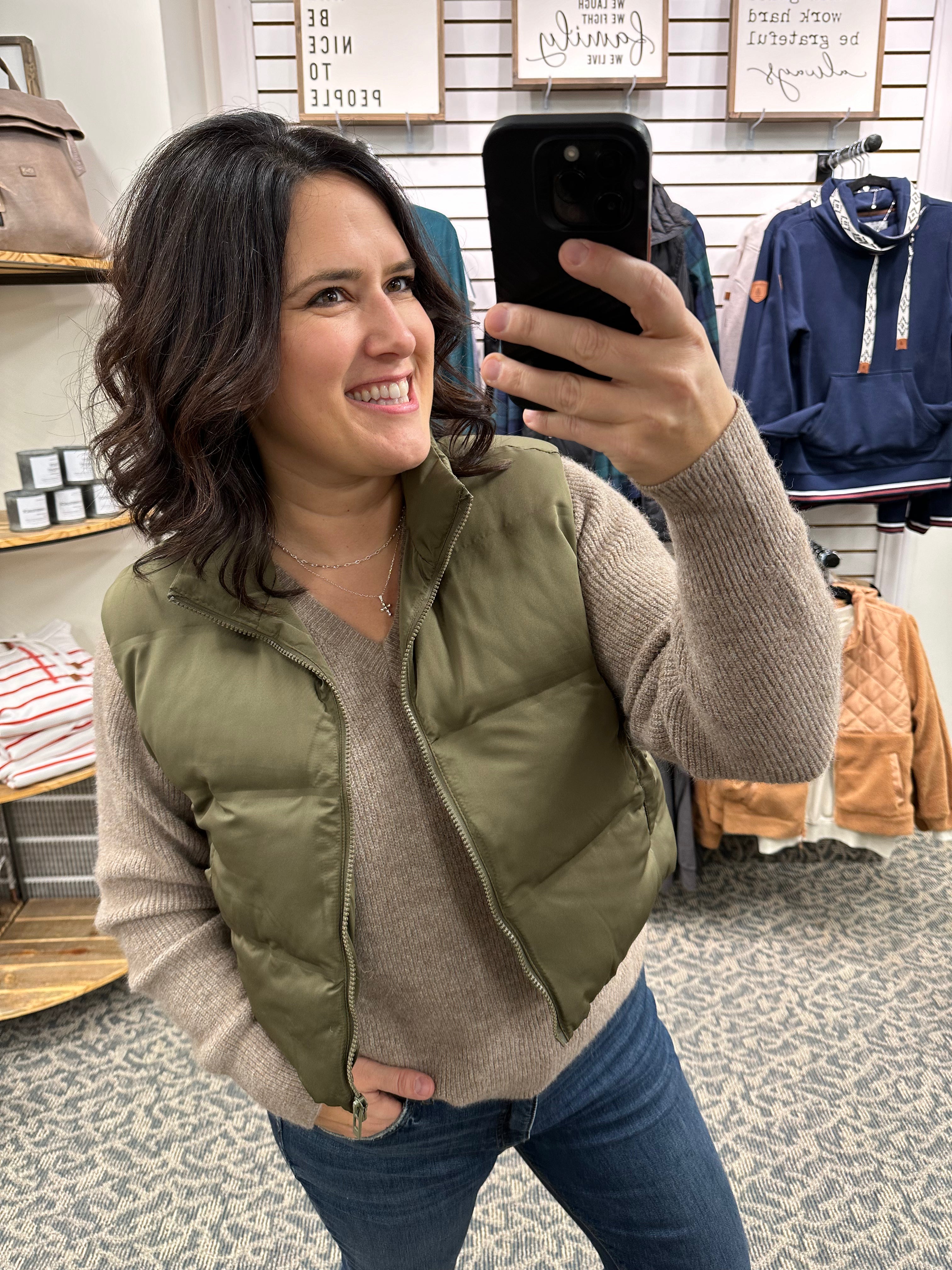 Olive Issey Vest Outerwear - Vest THREAD & SUPPLY