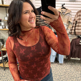 Brick Lace Long Sleeve w/thumbholes Tops- Blouses HEM & THREAD